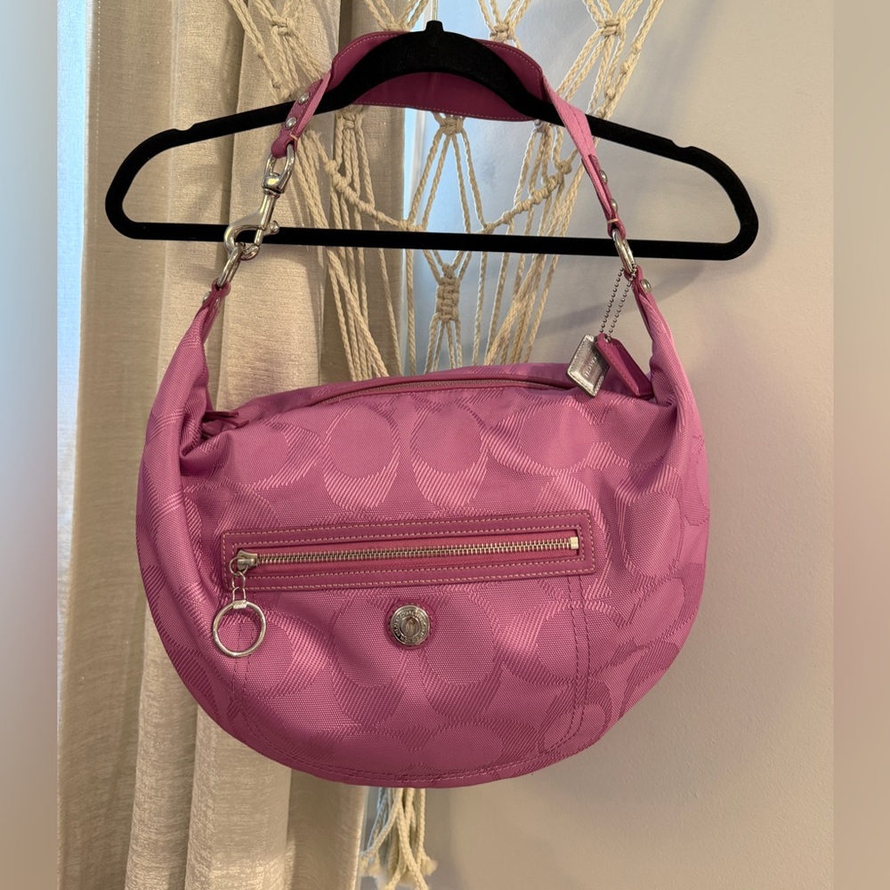 Coach Pink Signature Hobo Bag - Picture 8 of 16